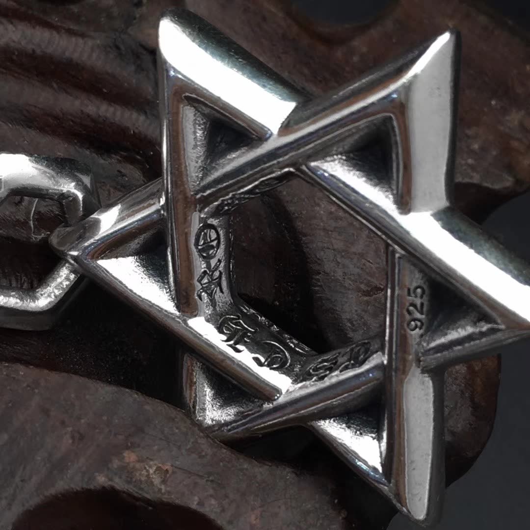 Chrome Hearts Silver Star of David Pendant Necklace